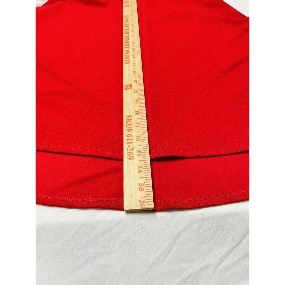 Marciano Strappy Mini Shift Dress Sz M Red Faux Leather Straps Stretch NEW READ